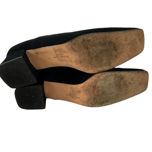 Salvatore Ferragamo Black Pony Hair Square Toe Block Heels Size 9 Made in Italy - Picture 10 of 14